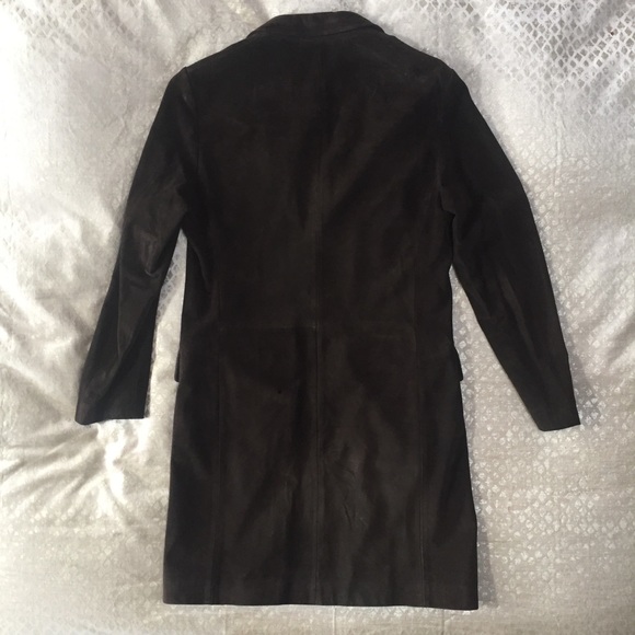 Mens Small HUGO BOSS Brown Suede Larian Coat - Picture 6 of 11